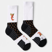 Funny Spicy Chili auf Feuermuster Socken (Rechts)