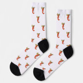 Funny Spicy Chili auf Feuermuster Socken (Linkes Detail)