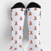 Funny Spicy Chili auf Feuermuster Socken (Oben)