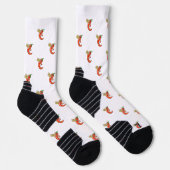 Funny Spicy Chili auf Feuermuster Socken (Rechts)
