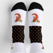 Funny Spicy Chili auf Feuermuster Socken (Oben)