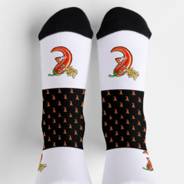 Funny Spicy Chili auf Feuermuster Socken