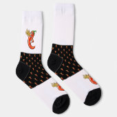 Funny Spicy Chili auf Feuermuster Socken (Rechts)
