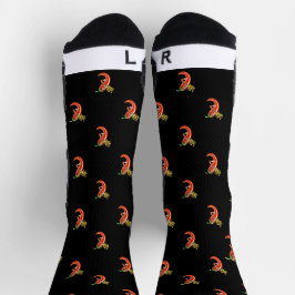 Funny Spicy Chili auf Feuermuster Socken