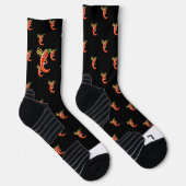 Funny Spicy Chili auf Feuermuster Socken (Rechts)