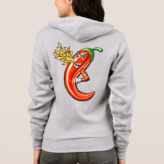 Funny Spicy Chili on Fire Hoodie (Rückseite)