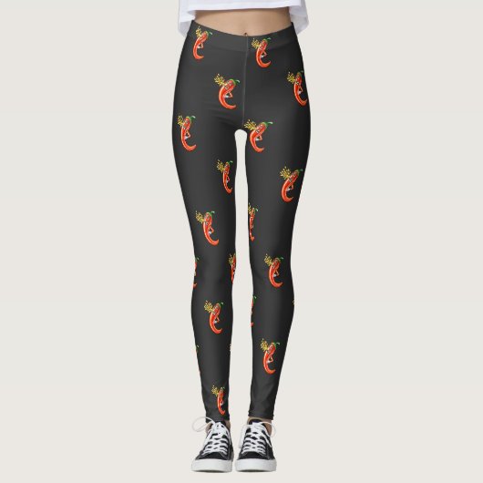 Funny Spicy Chili on Fire Leggings (Vorderseite)