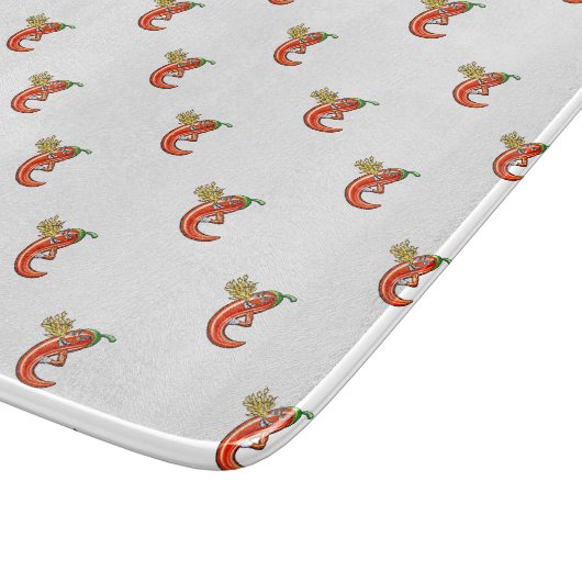 Funny Spicy Chili on Fire Schneidebrett (Ecke)