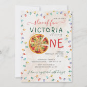 Funny Spicy Slice Pizza GRILLEN Foto Erstgeburt Einladung (Vorderseite)