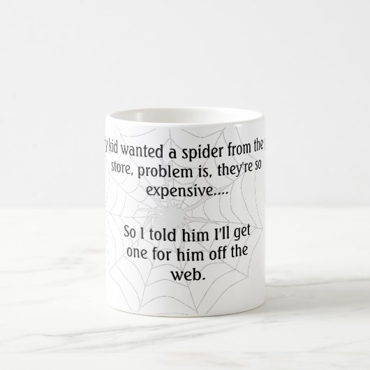 Funny Spider Joke Kaffeetasse (Mittel)
