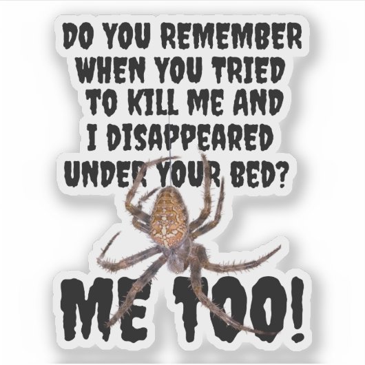 Funny Spider Revenge Halloween Aufkleber (Vorderseite)
