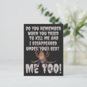 Funny Spider Revenge Halloween Postkarte (Stehend Vorderseite)