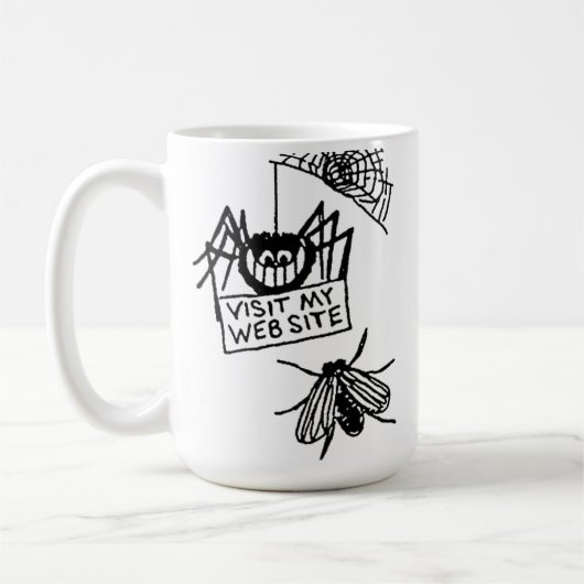Funny Spider Says Visit My Website Cartoon Kaffeetasse (Links)