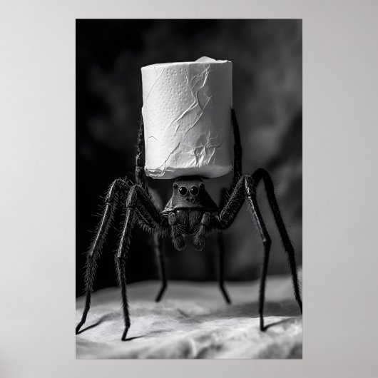 Funny Spider Toilet Paper Roll Bathroom Art Print Poster (Vorne)