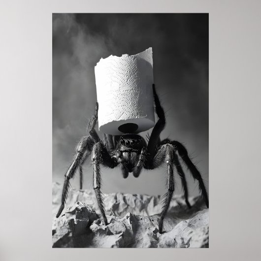 Funny Spider Toilet Paper Roll Bathroom Art Print Poster (Vorne)