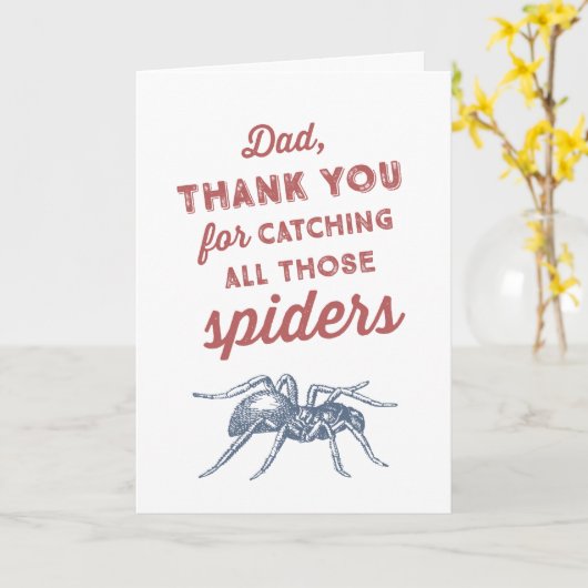 Funny Spider Vatertag Karte (Gelbe Blume)