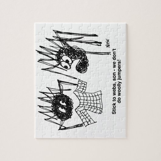 Funny Spiders and Spiders Web Weaving Cartoon Puzzle (Vertikal)