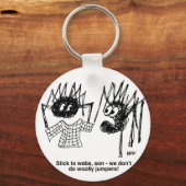 Funny Spiders and Spiders Web Weaving Cartoon Schlüsselanhänger (Vorderseite)