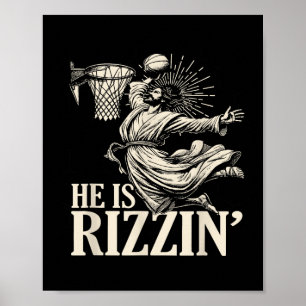 Funny spielt Basketball Ostern Er ist Rizzin Poster