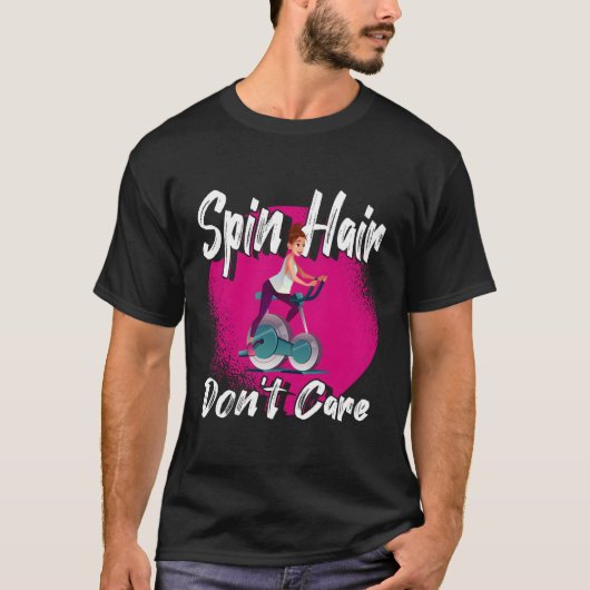 Funny Spin Hair Don't Care Spin Class Cycling Card T-Shirt (Vorderseite)