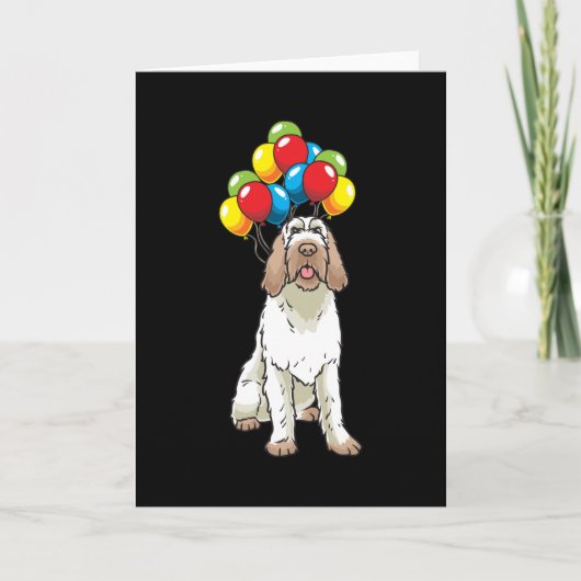 Funny Spinone Italiano Hund mit Balloons Karte (Vorderseite)