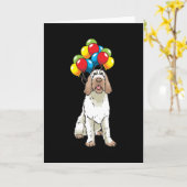 Funny Spinone Italiano Hund mit Balloons Karte (Gelbe Blume)