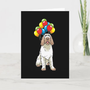 Funny Spinone Italiano Hund mit Balloons Karte