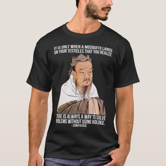 Funny Spiritual Quote - Moskito auf Hoden T-Shirt (Vorderseite)