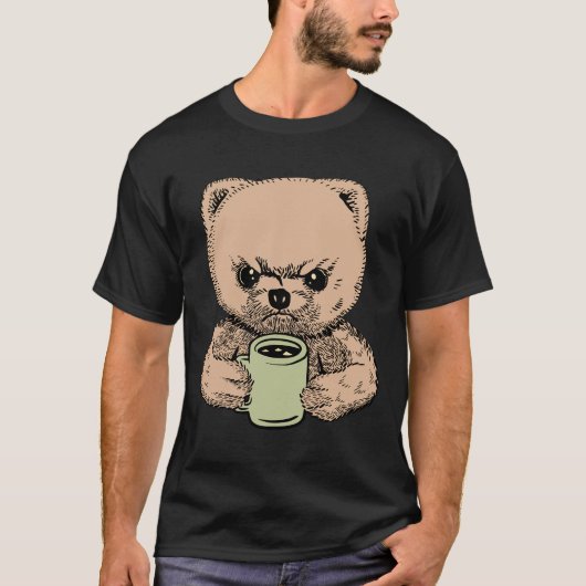 Funny Spitz Angry Coffee Grumpy T-Shirt (Vorderseite)