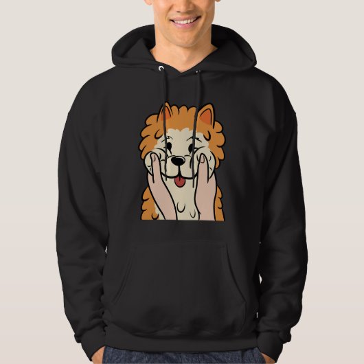 Funny Spitz Chubby Cheeks Hoodie (Vorderseite)