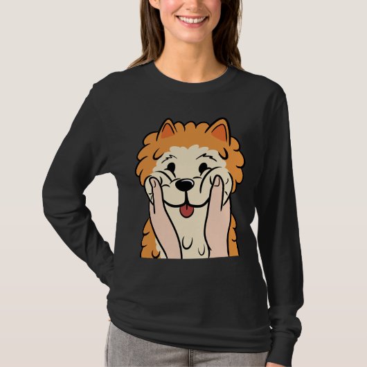 Funny Spitz Chubby Cheeks T-Shirt (Vorderseite)