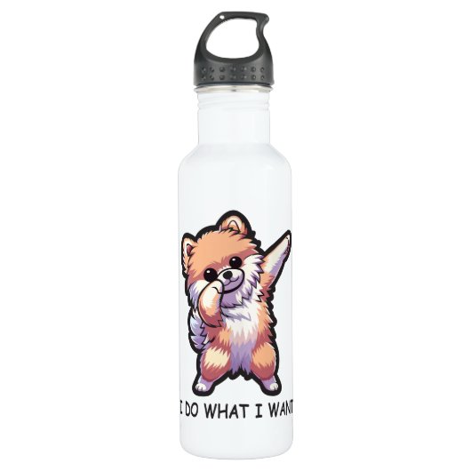Funny Spitz Dog Edelstahlflasche (Vorderseite)