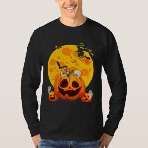 Funny Spitz Dog Pumpkin Hexenhut T-Shirt
