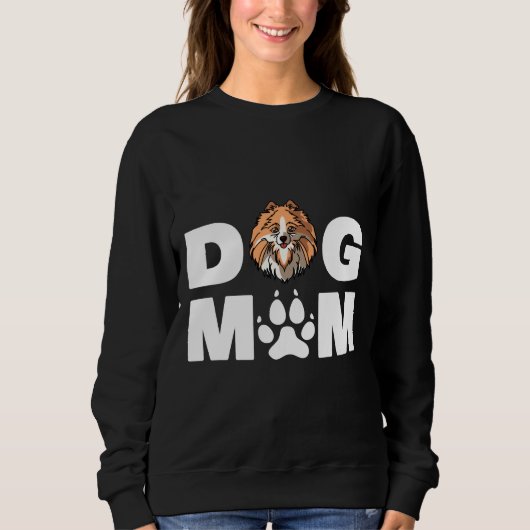 Funny Spitz Hund Mama Liebe R Sweatshirt (Vorderseite)