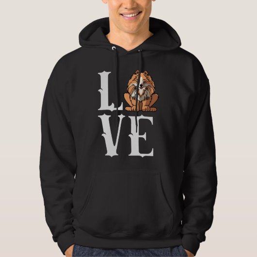 Funny Spitz Hund Mama Vater Liebe R Hoodie (Vorderseite)