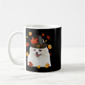Funny Spitz Hund Pilgrim Hat Fall glücklich Danke Kaffeetasse (Links)