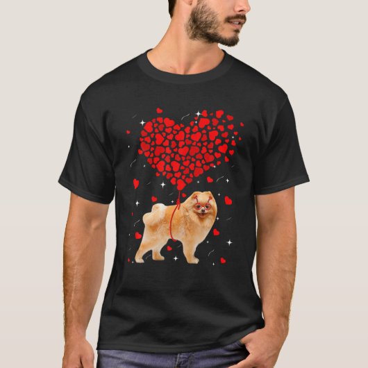 Funny Spitz Hund Valentine Haustier Welpen Hund Lo T-Shirt (Vorderseite)