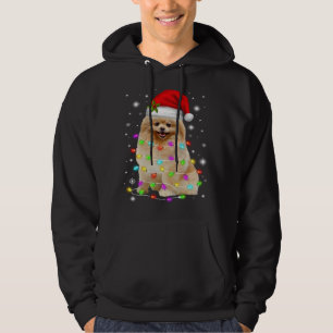 Funny Spitz Hund Weihnachtsmannmütze Weihnachtslic Hoodie