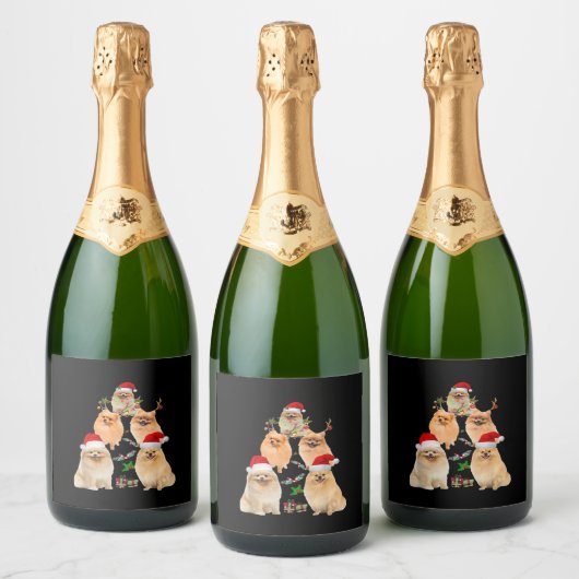 Funny Spitz Weihnachtsbaumdekor Ornament Cos Schaumweinetikett (Flaschen)