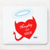 Funny Split Personality Naughty Nice Cartoon Herzl Mousepad (Vorne)