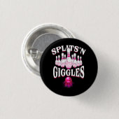 Funny Splits _n Giggles Bowling Team Bowler Sports Button (Vorne & Hinten)