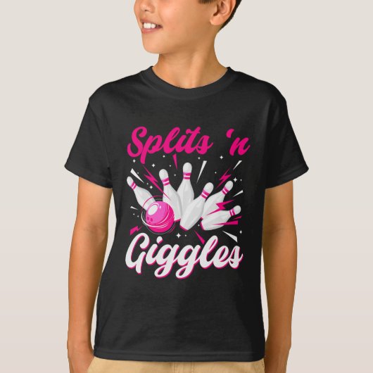 Funny Splits n Giggles Bowling Team Cute Bowler Wo T-Shirt (Vorderseite)