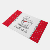 Funny Spoiled Rotten Bichon Frise Dog - Niedlich Fußmatte (Schrägansicht)