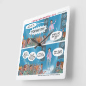 Funny Spontanate Coach Wall Clock Quadratische Wanduhr (Winkel)