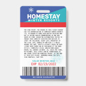 Funny SPOOF Winter Break Custom Ski Lift Ticket Ausweis (Rückseite)