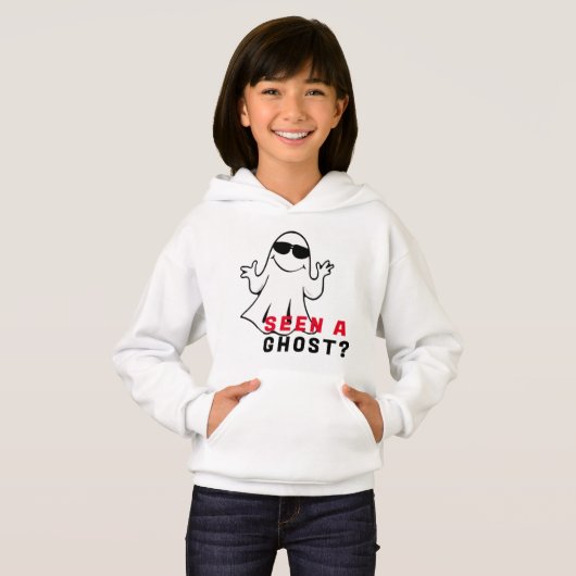 Funny Spookoky Halloween Coole White Ghost Kids Hoodie (Vorne ganz)