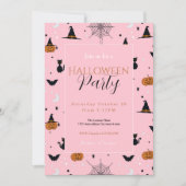 Funny Spookoky Halloween Pink Design Einladung (Vorderseite)