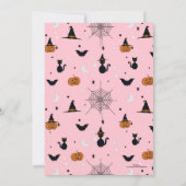 Funny Spookoky Halloween Pink Design Einladung (Rückseite)