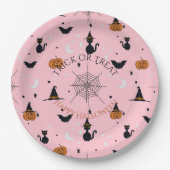 Funny Spookoky Halloween Pink Design Pappteller (Vorderseite)