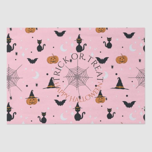Funny Spookoky Halloween Pink Design Seidenpapier (Vorderseite)